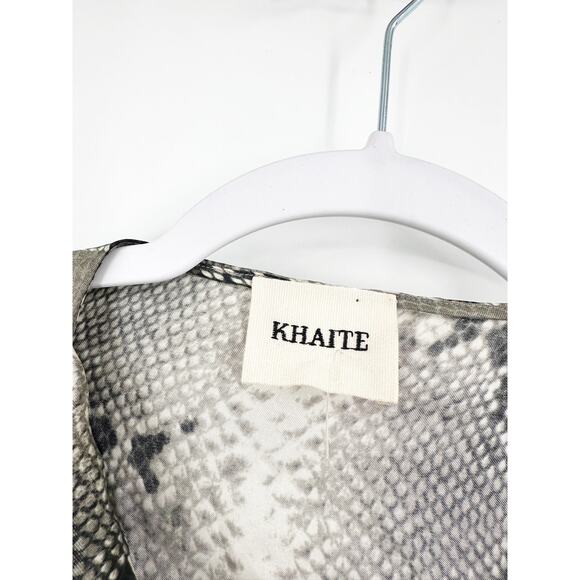 KHAITE Shaz Natural Python Print Dress Asymmetrical Cowl Neck 6 - Picture 6 of 9